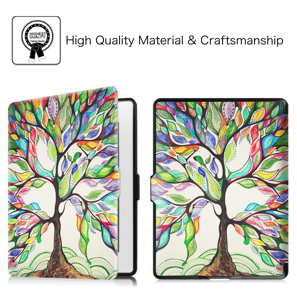 Fintie Case for Nook GlowLight Plus (Previous Gen 6 inch - Barnes & Noble 2015 Model BNRV510) Case, Premium PU Leather Slim Cover, NOT Fit 7.8 Inch 2019 New Version, Love Tree