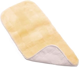 Lammfelleinlage TREND von WERNER CHRIST – universale Fell Einlage für Babywanne, Kinderwagen, Buggy &amp; Jogger, ideale Lammfell-Sitzauflage, Schaffell-Sitzeinlage für Ihr Baby, Patchwork in beige-gelb