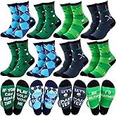 Cozypower 12 Pairs Golf Socks Crew Novelty Holiday Golf Christmas Crew Socks for Men Women Funny Gifts