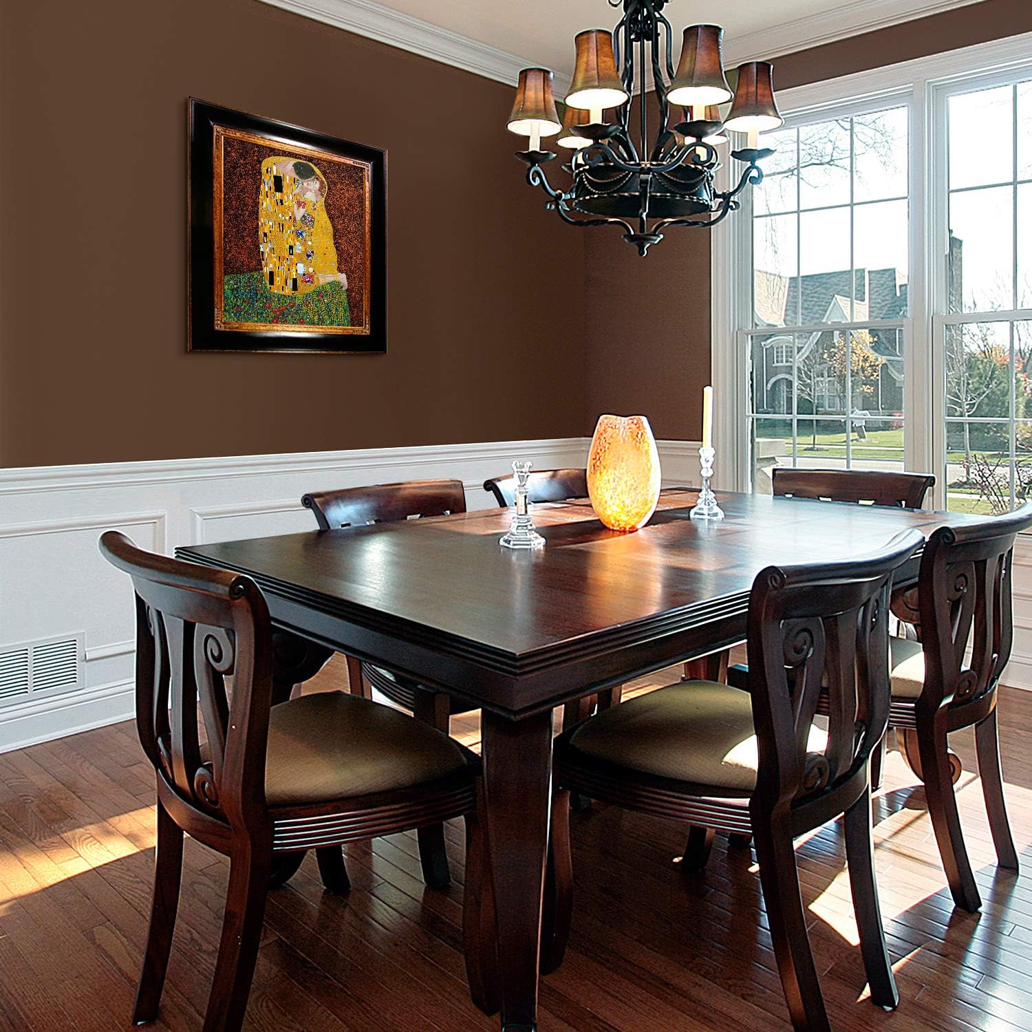 Paintings - overstockArt KL1839-FR-240G20X24 Gustav Klimt The Kiss 20-Inch by 24-Inch Framed Oil Painting on Canvas, Full View