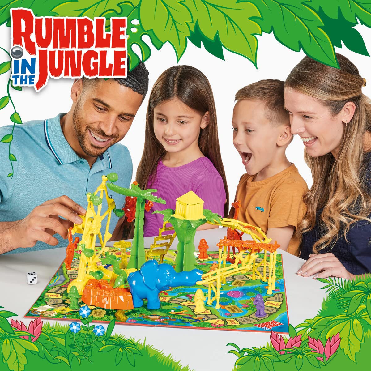 TOMY Rumble in The Jungle — Marble Run Family Board Game for Game Night — Fun Board Games for Kids — Ages 5+, Multicolor