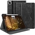 H HOLIMET Case for iPad Pro 12.9 2022 6th/5th/4th/3rd Generation with Pencil Holder Pocket Folio Stand Cover Soft TPU Back Shockproof, Auto Sleep/Wake,Vegan Leather