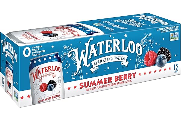 Waterloo Sparkling Water, Summer Berry Naturally Flavored, 12 Fl Oz Cans (Pack of 12) – Zero Calories and Zero Sugar or Sweeteners of Any Kind