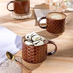 GBHOME 15OZ Stackable Coffee Mugs, Ceramic Coffee