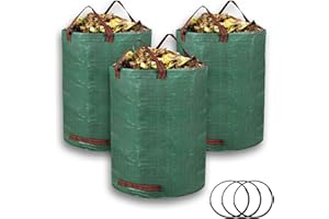 GROWORLD 3-Pack 72 Gallon Yard Lawn Reusable Leaf Bags - Heavy Duty Waste Bags Perfect for Leafs/Leaves, Yard Debris Storage and Garden Accessories
