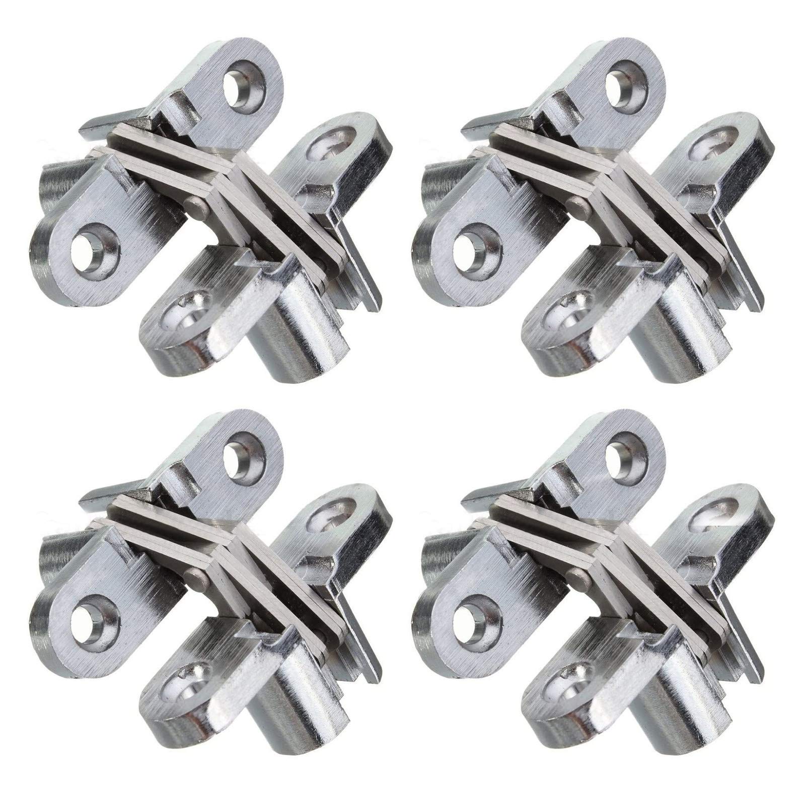 2 Pairs of 45mm Hidden Cabinet Hinge Stainless Steel Invisible Door Hinges Concealed Barrel Wooden Box Leaf Height 1-3/4''