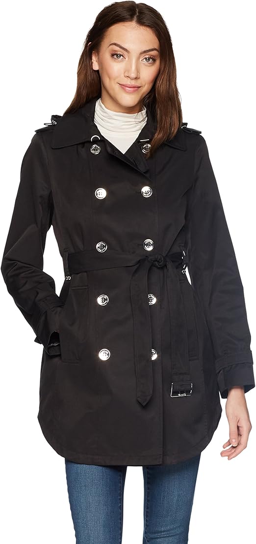 Calvin Klein Women's Double Breasted Trench Rain Jacket