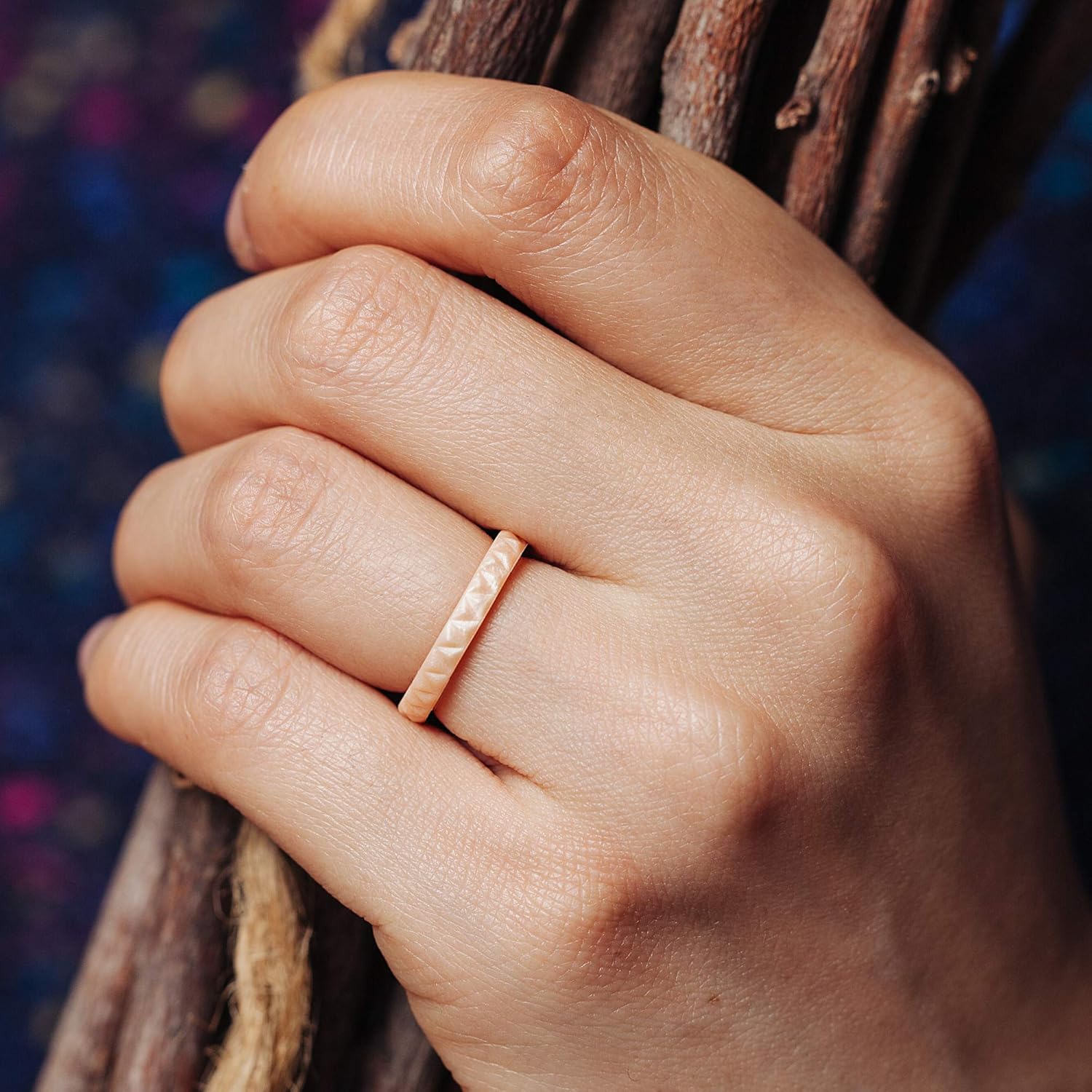 ThunderFit Womens Triangle Diamond Stackable Rings - 16 Rings / 12 Rings / 8 Rings / 4 Rings / 1 Ring - Thin Silicone Wedding Rings - 2.5mm Wide - 2mm Thick : Clothing