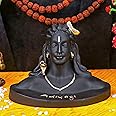 SATVIK Adiyogi for Car Dashboard Idol/Murti/Statue Aadiyogi Shiv Black Matte Finish Idol Murti for Mandir/Temple and Home (Pack of 1, Medium)