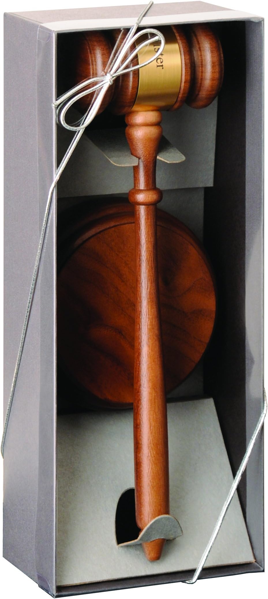 American Walnut Style Director's Gavel Boxed Set
