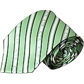 Lifebeats CTR Choose the Right Boys Striped Green and Brown Adjustable Clip Microfiber Necktie by Ringmasters