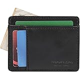 Travelon RFID Blocking Leather Cash and Card Sleeve, Black, One Size