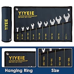 YIYEIE Super-Thin Open End Wrench Set, 9-Piece