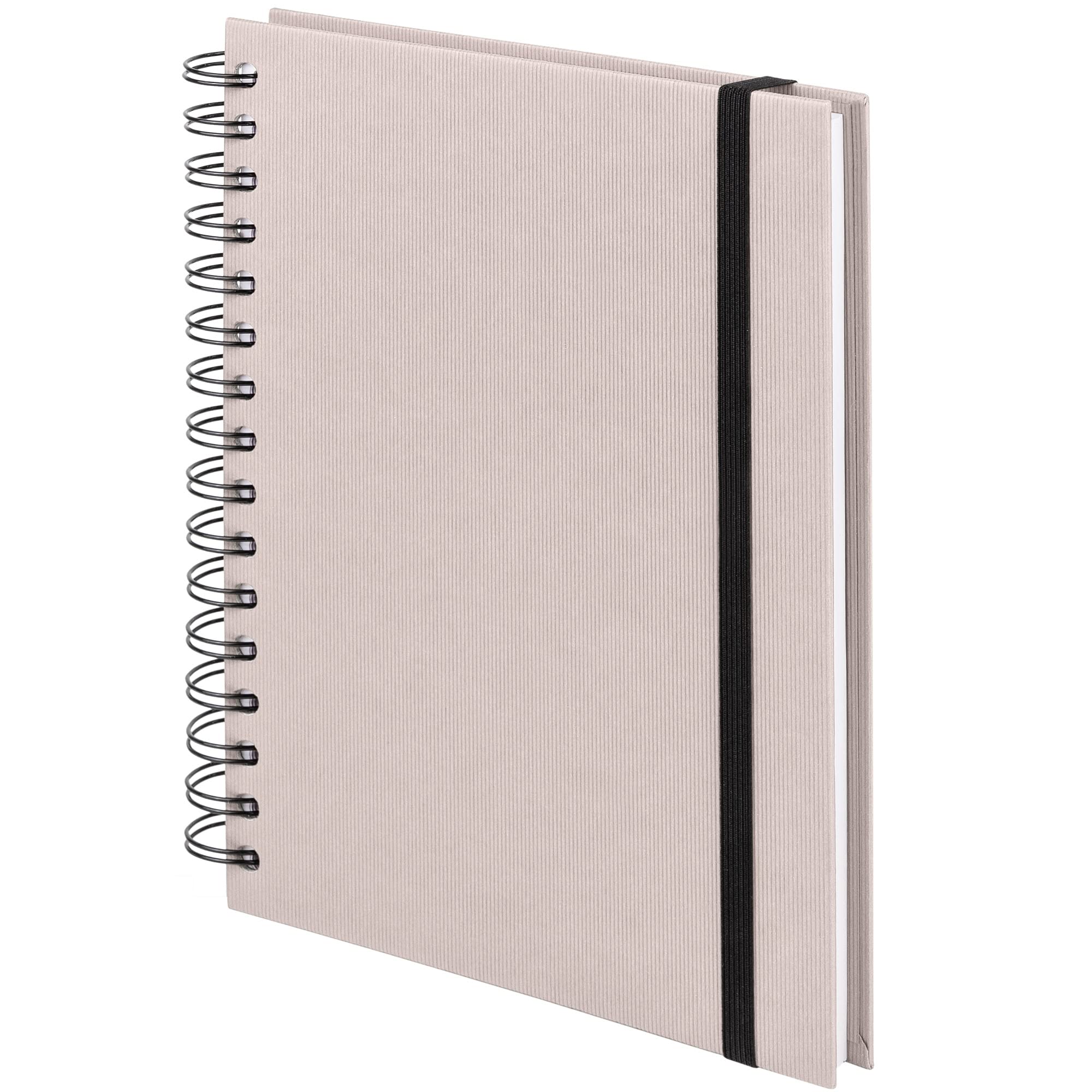 Rössler S.O.H.O. A5 Wiro Bound Notebook with Plain Paper and Elasticated Closure - Powder