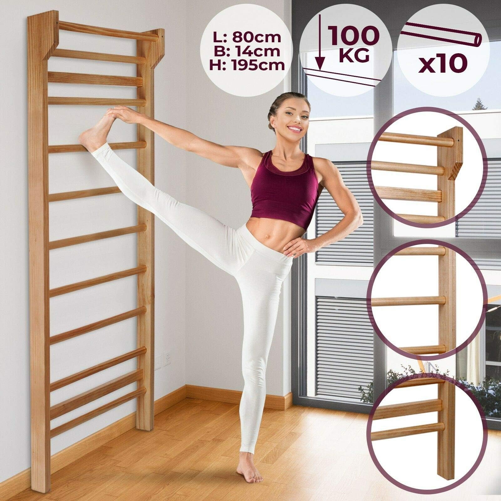 Sport Ladder Wall Bars Gymnastic Climbing Children Home Gym Gymnastic Workout Swedish Ladder Sport Gymnastic Climbing Wall Bars Home Gym Workout