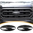 RERPRO 9.5" Front Grill Rear Tailgate Emblem Cover Trim Compatible with 2015-2023 Ford F150 Exterior Accessories Decor Overlay American Flag Oval Emblem Protector Decoration Decal 2 Pack