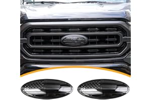 RERPRO 9.5" Front Grill Rear Tailgate Emblem Cover Trim Compatible with 2015-2023 Ford F150 Exterior Accessories Decor Overlay American Flag Oval Emblem Protector Decoration Decal 2 Pack