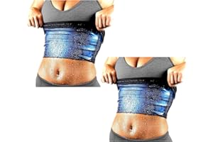 AEIMIAIDE 2pcs Sweat Shaper Waist Trim for Women, Men, Neoprene Free Waist Binder, Sauna Sweat Exercise Shaper Blue