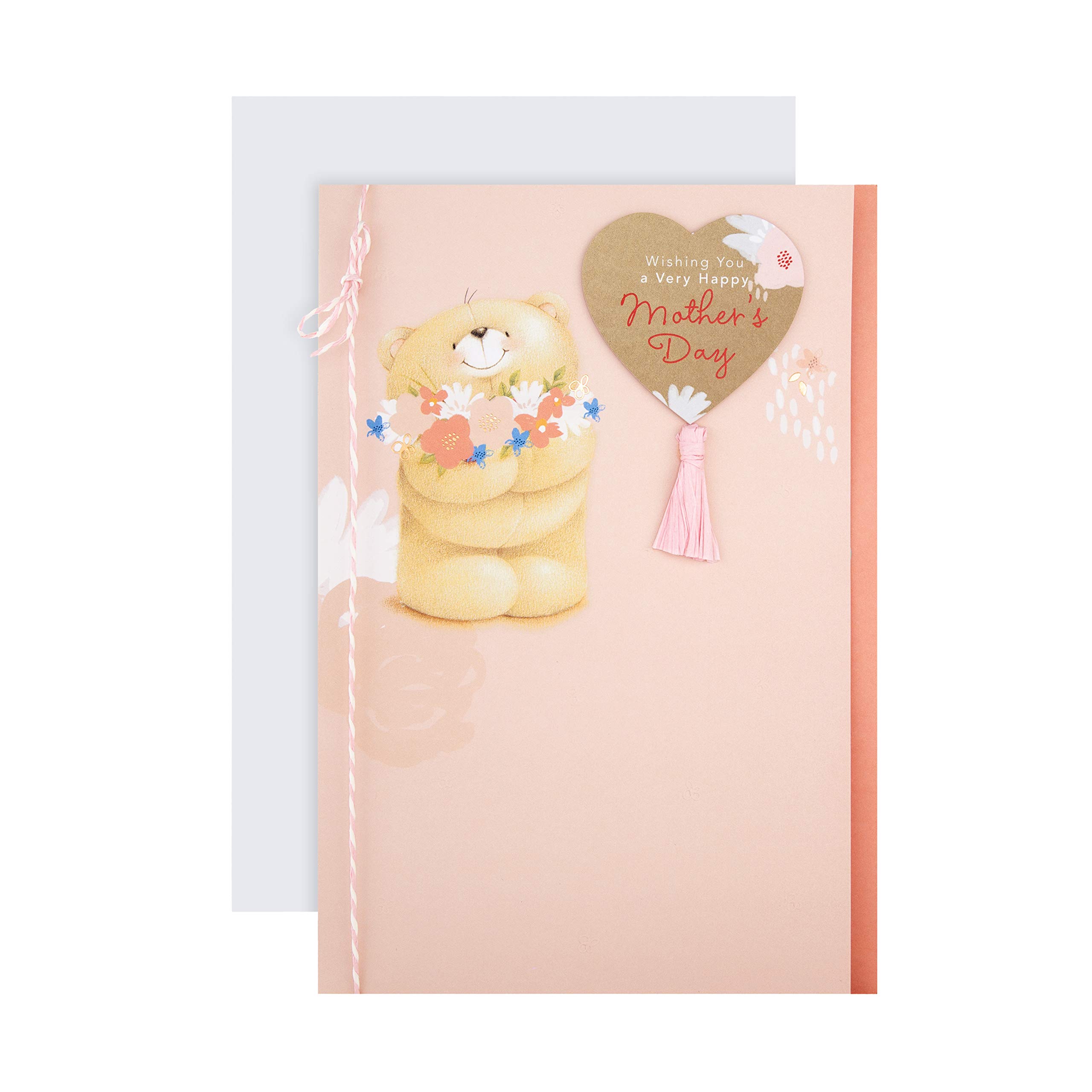 Hallmark Mothers Day Card, Cute Forever Friends Bears Design, Pink, White