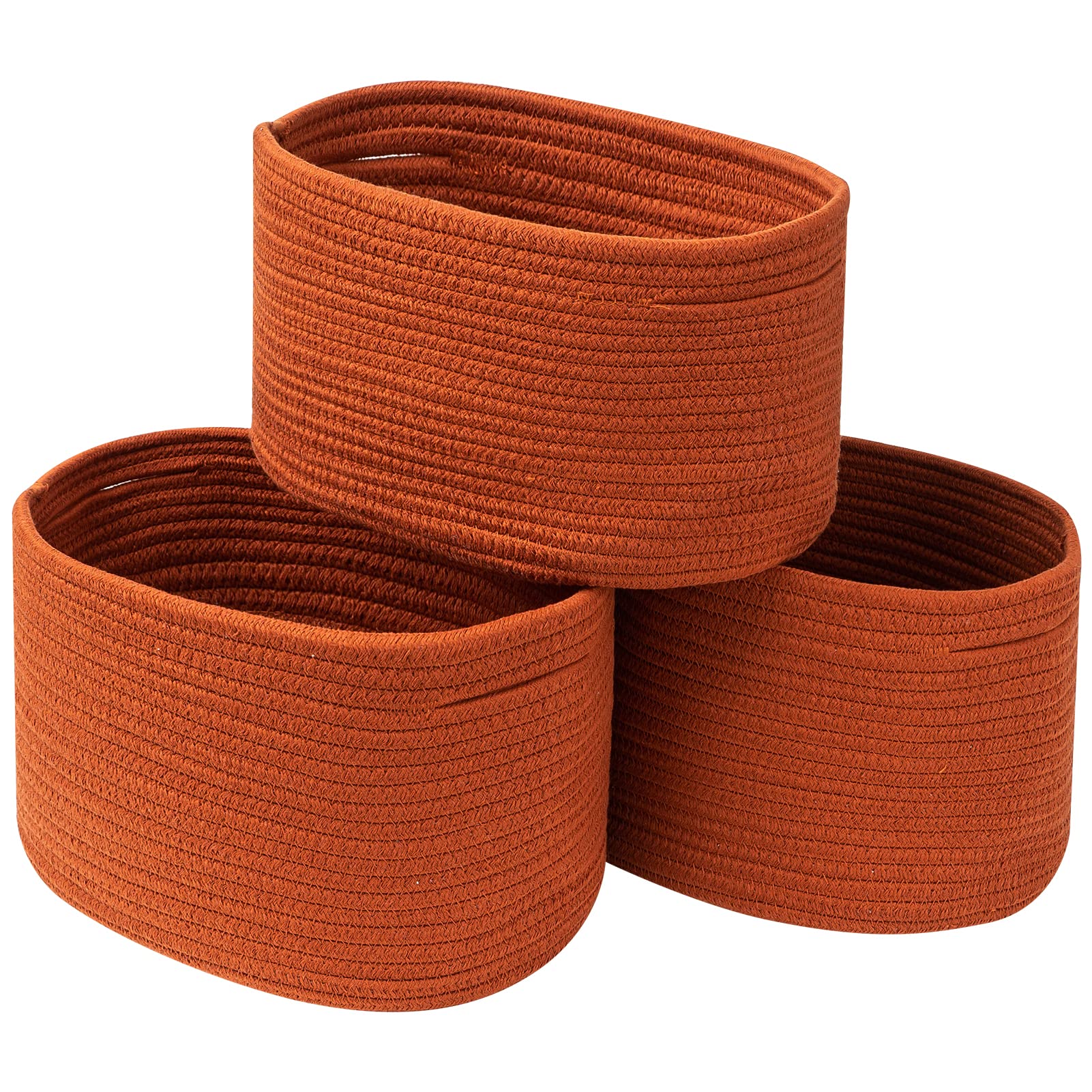 Photo 1 of CubesLand Woven Basket for Organizing/Shelves,Cube Shelf Closet Storage Baskets Bins Set 3,Long-lasting &Skin-friendly Toy Storage Basket Bin,Stylish Room Decor Basket, Cotton Rope Basket Brick Red