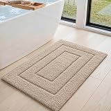 DEXI Bath Mat 50x80 cm Microfiber Non-Slip Beige, Ultra Soft, Machine Washable view 3