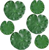 FFWHKON Floating Lily Pads 6Pcs Plastic Pond Ornaments Foliage view 1