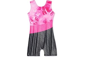 Domusgo Gymnastics Leotards for Girls Sparkly One Piece Sleeveless Tumbling Unitards