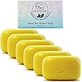 Natural Elephant Dead Sea Sulfur Soap 4.4 oz with Dead Sea Salt, Aloe Vera, Sulphur Face and Body Cleanser Bar for All Skin Types (6 Pack (26.4 oz Total))