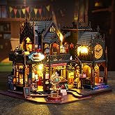 Miniature House Kit for Adult,Mini House Building Kit, DIY Miniature Kit for Adults, Wooden Mini Dollhouse Kit for Birthday Christmas，Holo Magic City ES012
