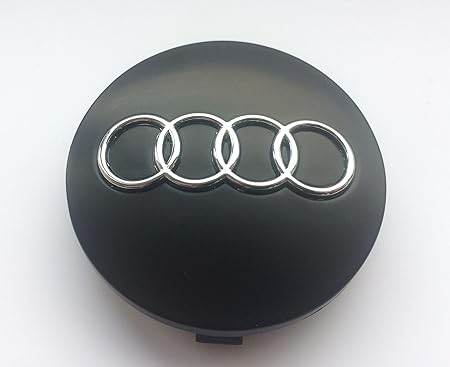 Felgendeckel Audi 4 x 60mm Nabendeckel Radnabenkappen Radkappen Felgenkappen Nabenkappen Wheel Caps Matte Schwarz/Chrom