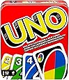 UNO Family Card Game, with 112 Cards in a Sturdy Storage Tin, Travel-Friendly, Makes a Great Gift for 7 Year Olds and Up [Amazon Exclusive]