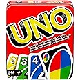 Mattel Games UNO Card Game for Family Night, Travel Game & Gift for Kids in a Collectible Storage Tin for 2-10 Players (Amazo