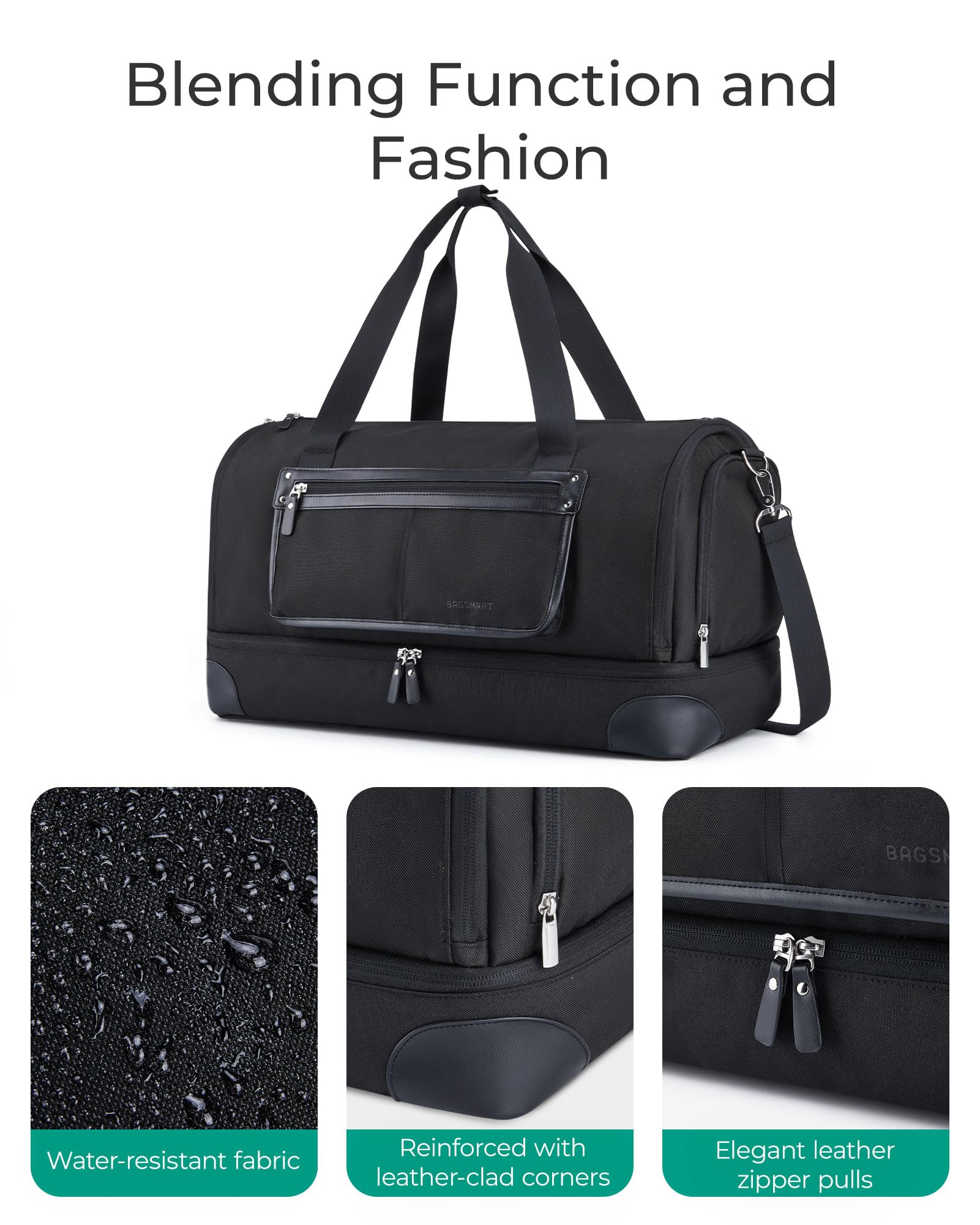 BAGSMART Medium Garment Bags for Travel, Convertible Travel Garment Duffle Bag Suit Bags for Women, 2 in 1 Garment Bags with Shoe Compartment