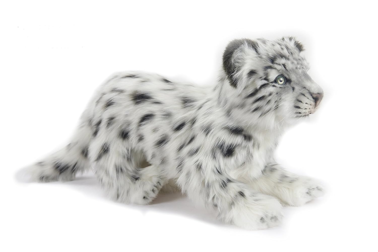 White and grey eyes snow leopard toy