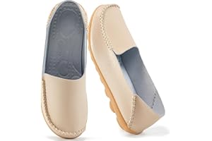 Ecetana Loafers for Women Penny Shoes Comfortable Slip On Casual Womens Loafers Fashion Moccasins Lightweight Round Toe Driving Flats Boat Shoes