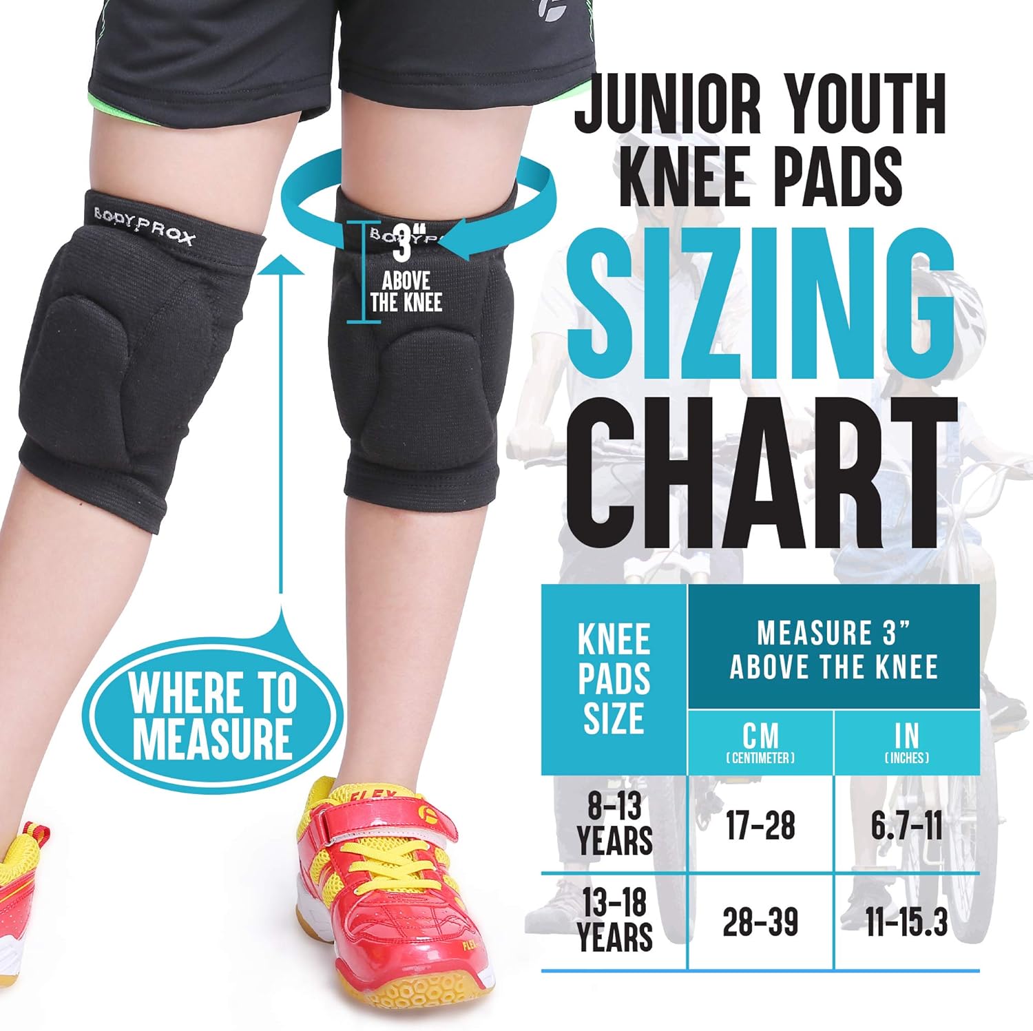 Bodyprox Volleyball Knee Pads for Junior Youth, 1 Pair Unisex : Sports & Outdoors