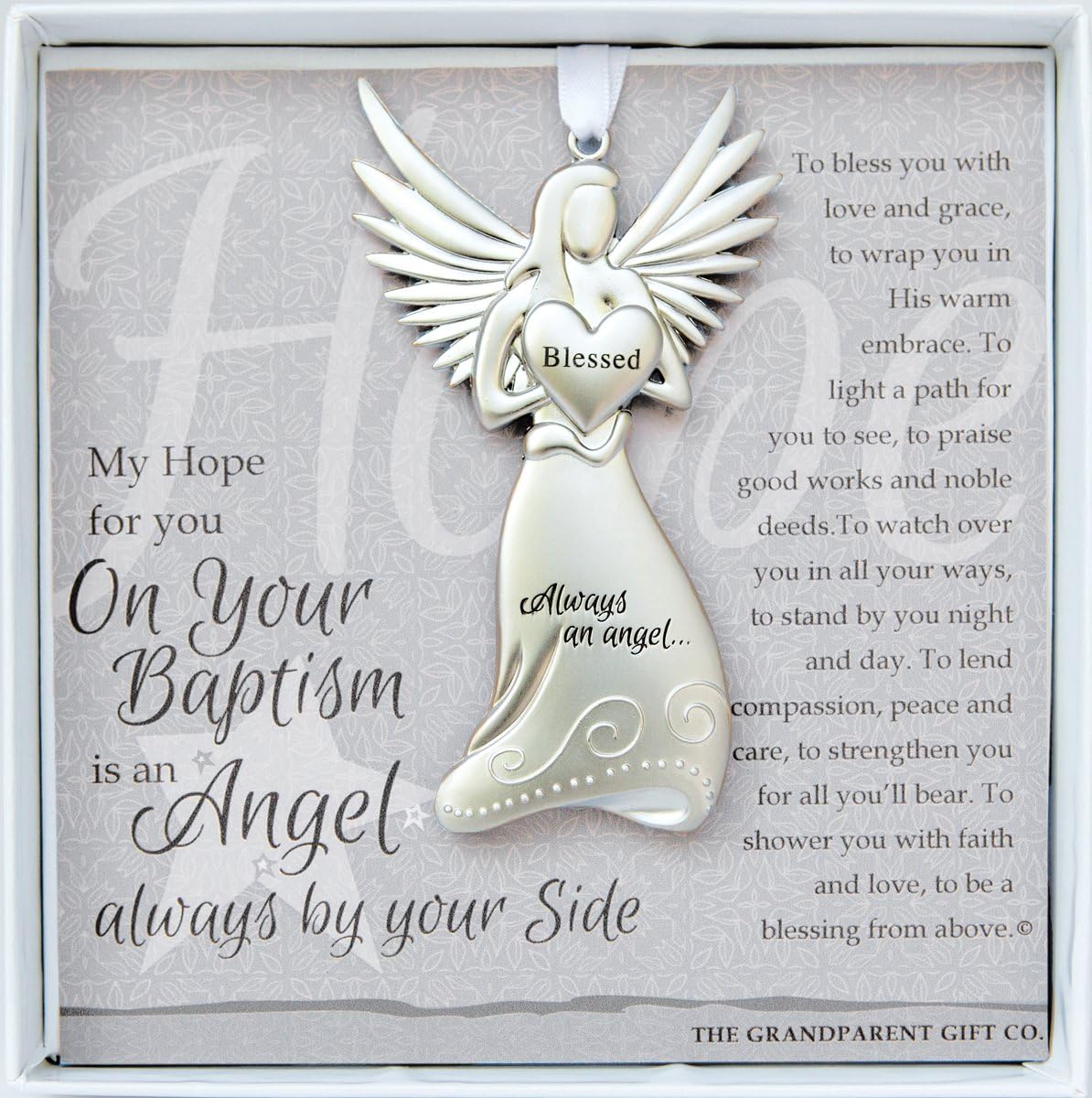 The Grandparent Gift Baptism Keepsake Angel, Gray, Silver, 1 Pack