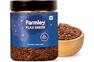 Farmley Premium Flax Seeds 11.46 oz, Whole Seeds, Raw Seeds, Plant Based High Protein and High in Fiber (11.46 oz)