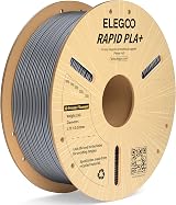 ELEGOO Rapid PLA Plus Filament 1.75mm Silver 1KG High Speed 600mm/s
