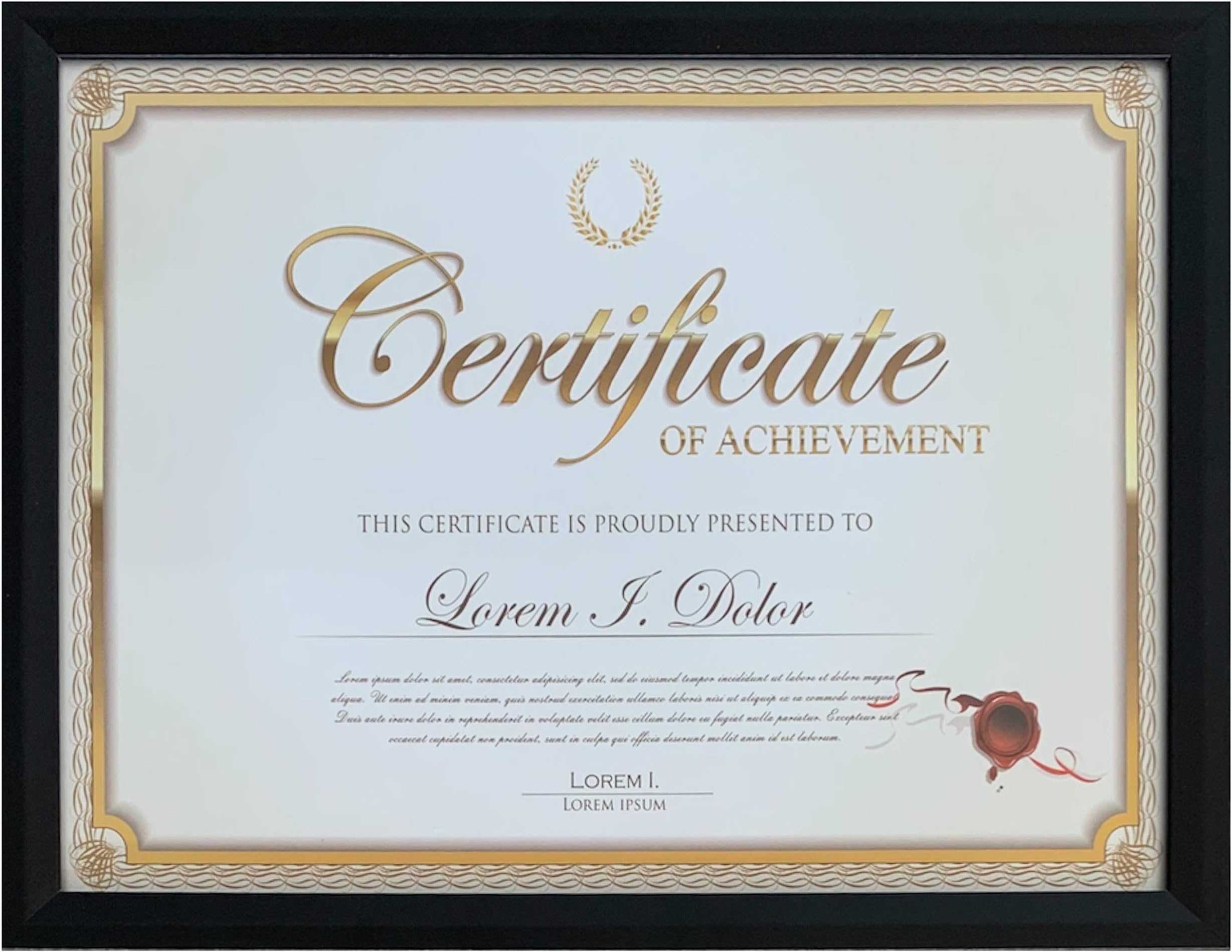 Frame Amo Black 8.5x11 Wood Document or Certificate Frame, Glass Front Face (1)