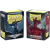 Dragon Shield | Blood Red &amp; Jet Bundle | 2X 100 CT - Smooth &amp; Tough Premium TCG Sleeves | Compatible with Pokemon, Flesh &amp; Blood, One Piece &amp; Magic The Gathering