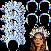 Light up Headbands Crown LED Easter Glitter Headband Hoop Glow Rave Costume Headpiece for Women Tiara Party Birthday