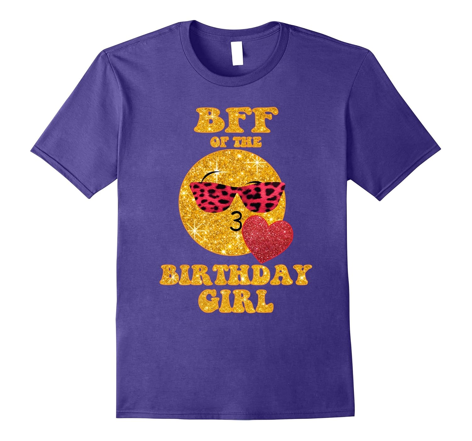 BFF Best Friend Of The Birthday Girl TShirt Heart Kiss Emoji