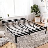 photech Twin Bed Frame, 1200lbs Twin Size Metal Bed Platform, Heavy Duty Steel Slats Support, 10 Inch Mattress Foundation No Box Spring Needed, Noise Free, Non-Slip, Under Bed Storage, Black