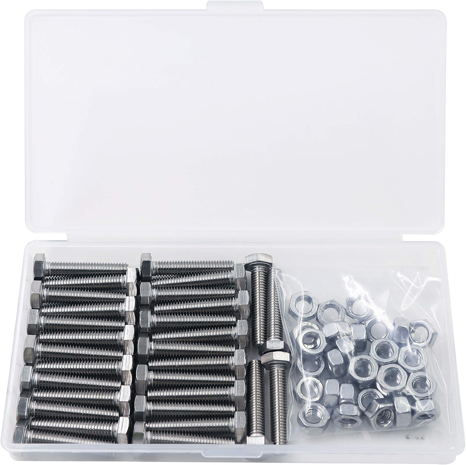 Hex Bolts 304 Stainless Steel Bolts and Nuts Full Thread Fastener Hex Cap Screw Metric Screws