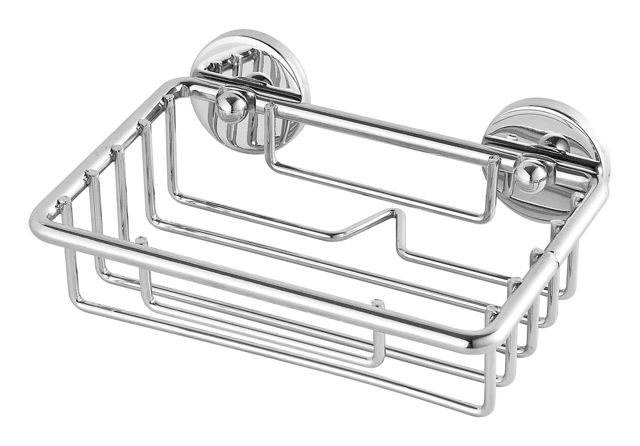 tesa Baath soap basket, chromed steel, self-adhesive, adhesive mounting technology, 50mm x 135mm x 95mm