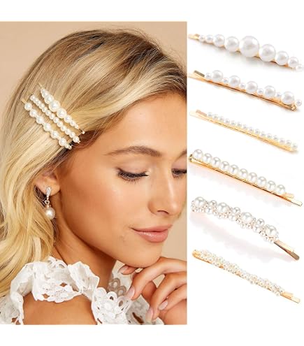 Jennifer Behr bridal Pearl Row Hair Clip in Cream and Gold Perla Bobby Pin Set -- Pearl Gold – Jennifer Behr LLC main image 2