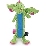 goDog Dragons Squeaker Plush Dog Toy with Chew Guard Technology - Soft & Durable, Chew Resistant & Tough Reinforced Seams - M