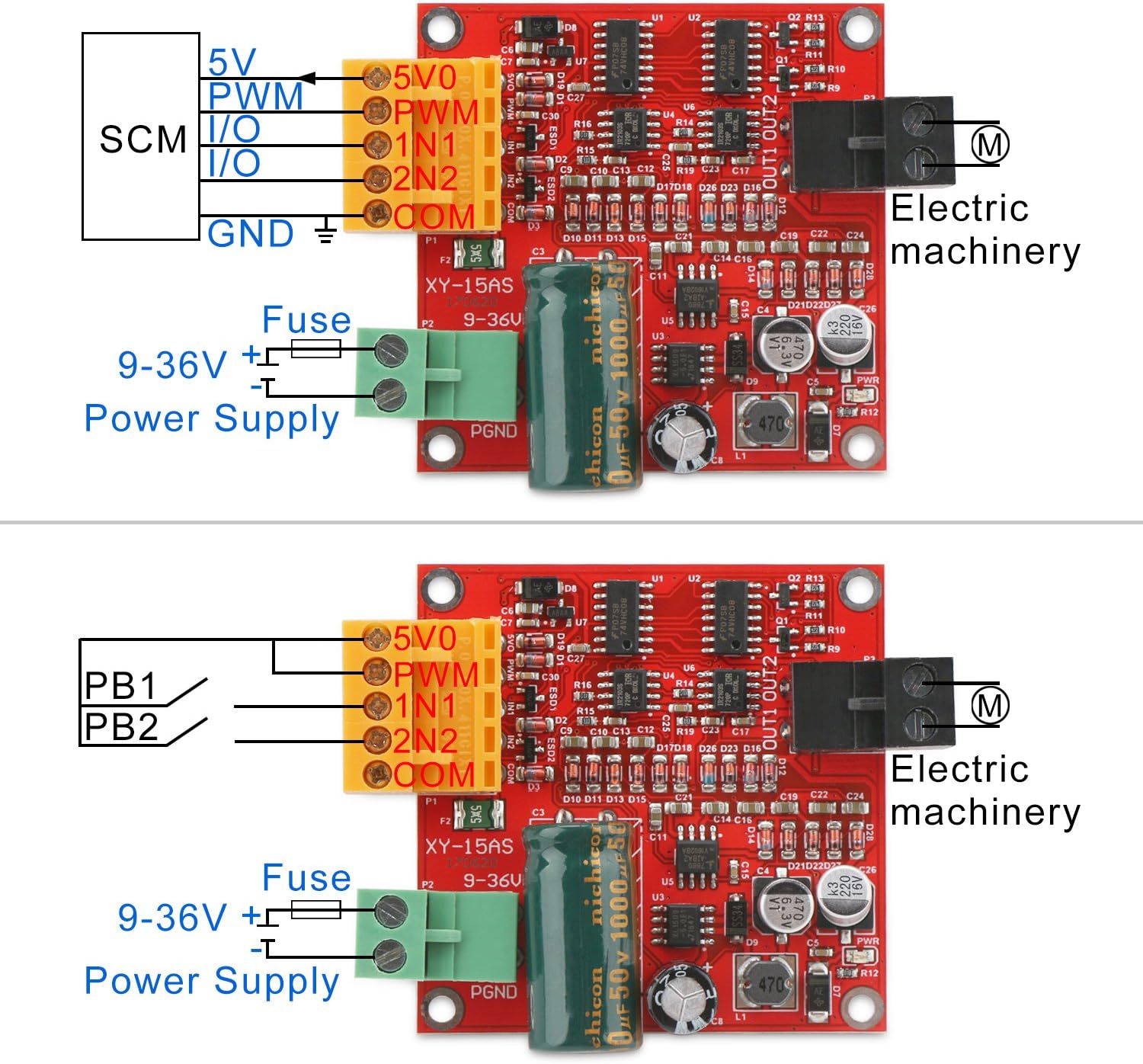 DC Motor Controller, DROK Linear Actuator Control Board, 12V 24V 36V Motor Speed Control, 12A High Power Industrial PWM Electric Motor Drive Regulator Module - - 