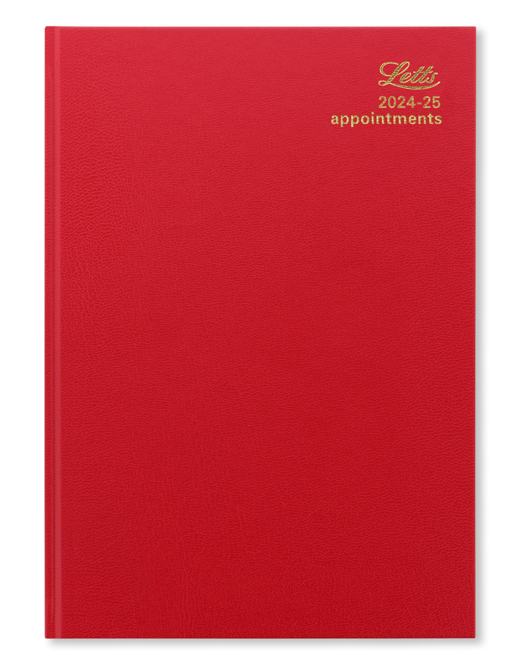 Letts of London Standard A4 academic 2024/2025 day to a page with appointments diary - red